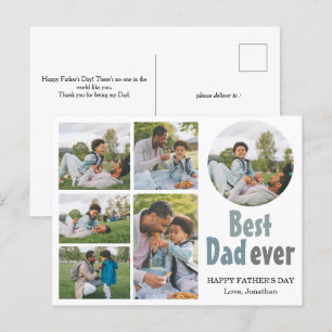 Postal Festiva Elegante, simple, mejor papá, foto del día de los