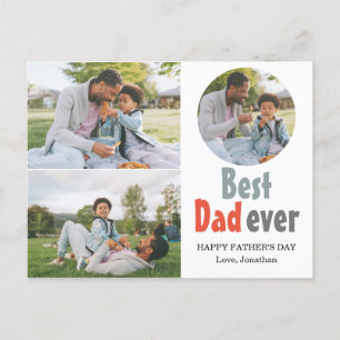 Postal Festiva Elegante, simple, mejor papá, foto del día de los