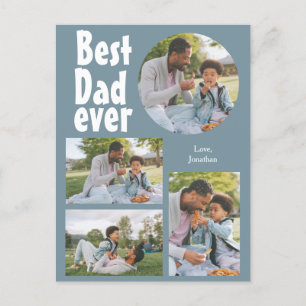 Postal Festiva Elegante, simple, mejor papá, foto del día de los 