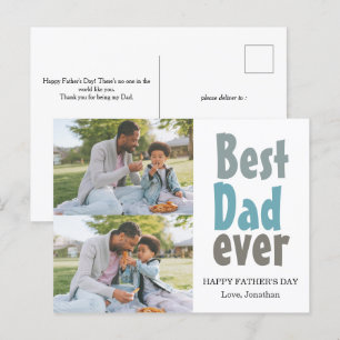 Postal Festiva Elegante, simple, mejor papá, foto del día de los