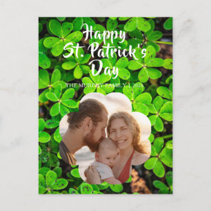Postal Festiva Elegante Trébol Afortunado Foto Día de San Patrici