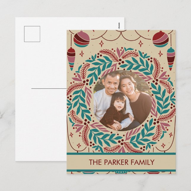 Postal Festiva Elegante Vintage Christmas Whimsy (Anverso / Reverso)