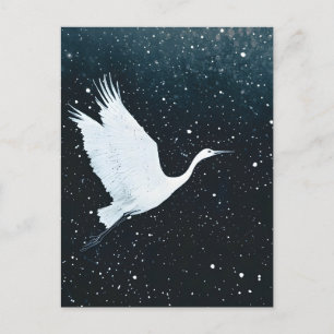 Postal Festiva Elegante vuelo Minimalista de Zen Crane