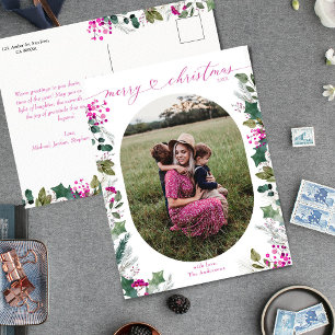 Postal Festiva Elegante y brillante foto navideña
