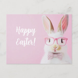 Postal Festiva elegante y hermoso conejo para Pascua
