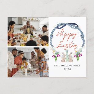 Postal Festiva elegante y moderna familia de Pascua