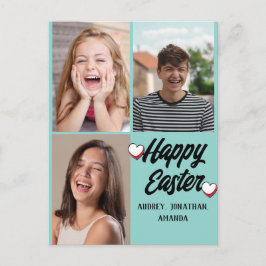 Postal Festiva elegante y moderno de Pascua, colección de tres fo