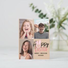 Postal Festiva elegante y moderno de Pascua, colección de tres fo