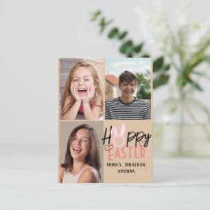 Postal Festiva elegante y moderno de Pascua, colección de tres fo