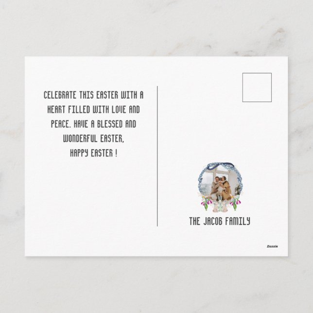 Postal Festiva elegante y moderno de Pascua, colección de tres fo (Reverso)