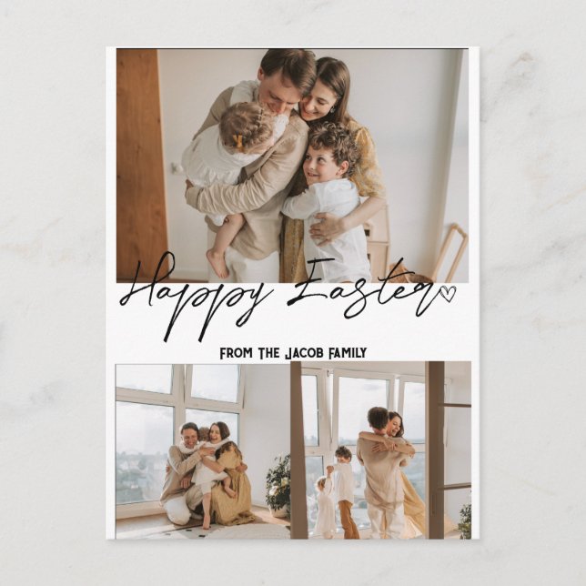 Postal Festiva elegante y moderno de Pascua, colección de tres fo (Anverso)