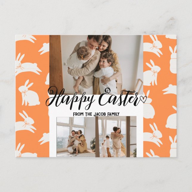 Postal Festiva elegante y moderno de Pascua, colección de tres fo (Anverso)