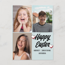 Postal Festiva elegante y moderno de Pascua, colección de tres fo