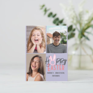 Postal Festiva elegante y moderno de Pascua, colección de tres fo