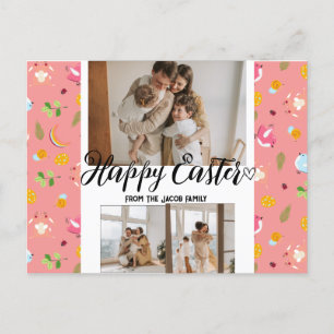 Postal Festiva elegante y moderno de Pascua, colección de tres fo