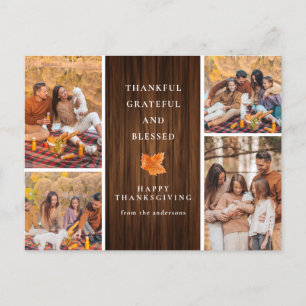 Postal Festiva Elegante y moderno Día de Acción de Gracias Otoño 