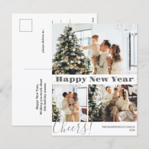 Postal Festiva Elegante y simple foto de Año Nuevo Feliz Año Nuev