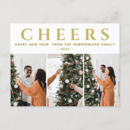 Postal Festiva Elegante y simple foto de Año Nuevo Feliz Año Nuev