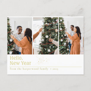 Postal Festiva Elegante y simple foto de Año Nuevo Feliz Año Nuev