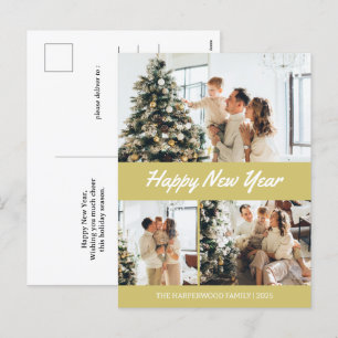 Postal Festiva Elegante y simple foto de Año Nuevo Feliz Año Nuev