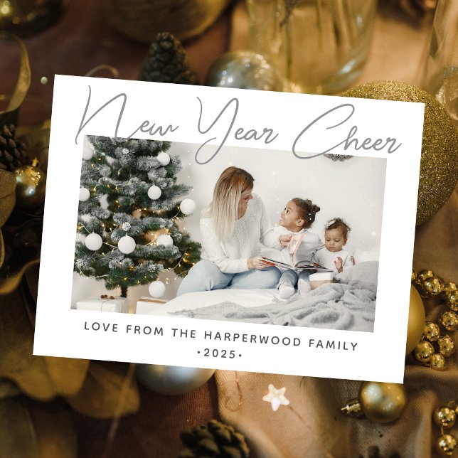 Postal Festiva Elegante y simple foto de Año Nuevo Feliz Año Nuev (Subido por el creador)