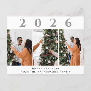 Postal Festiva Elegante y simple foto de Año Nuevo Feliz Año Nuev