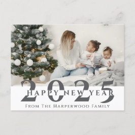 Postal Festiva Elegante y simple foto de Año Nuevo Feliz Año Nuev