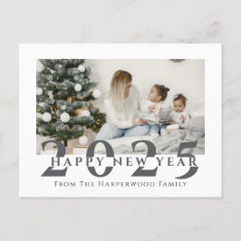 Postal Festiva Elegante y simple foto de Año Nuevo Feliz Año Nuev
