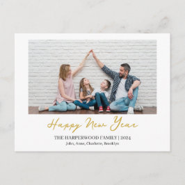 Postal Festiva Elegante y simple foto de Año Nuevo Feliz Año Nuev