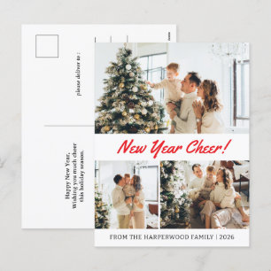 Postal Festiva Elegante y simple foto de Año Nuevo Feliz Año Nuev