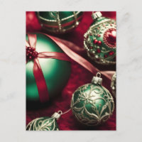Elegantes bolas victorianas de Navidades rojos ver