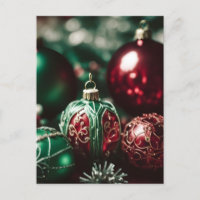 Elegantes bolas victorianas de Navidades rojos ver