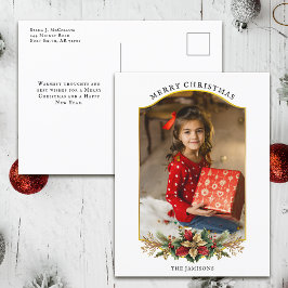 Postal Festiva Elegantes Navidades con arcos florales