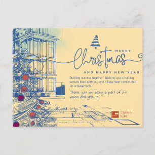 Postal Festiva Elegantes Navidades de Blueprint y arquitectura