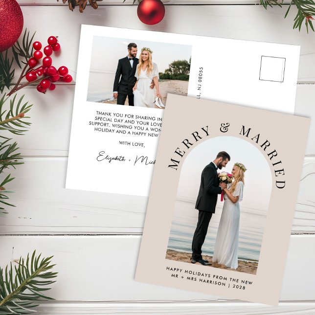 Postal Festiva Elegantes Navidades de fotografía casados con merr (Subido por el creador)