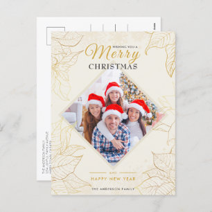 Postal Festiva Elegantes Navidades de fotografía con flores de Po