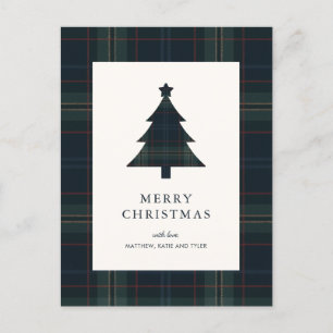 Postal Festiva Elegantes Navidades de la Marina azul y verde