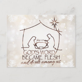 Postal Festiva Elegantes Navidades de las Escrituras Cristianas d
