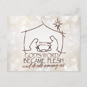 Postal Festiva Elegantes Navidades de las Escrituras Cristianas d