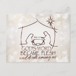 Postal Festiva Elegantes Navidades de las Escrituras Cristianas d