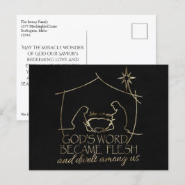 Postal Festiva Elegantes Navidades de las Escrituras Cristianas d