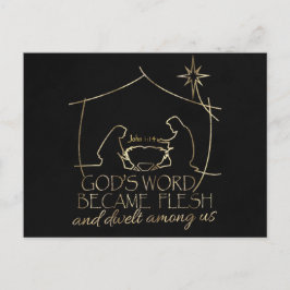 Postal Festiva Elegantes Navidades de las Escrituras Cristianas d