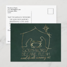 Postal Festiva Elegantes Navidades de las Escrituras Cristianas d