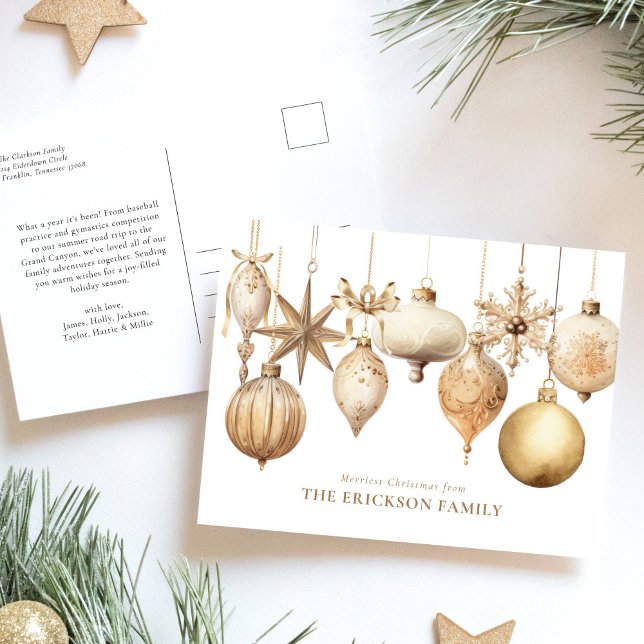 Postal Festiva Elegantes Navidades de oro Ornamentos acuáticos (Subido por el creador)