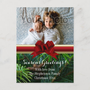Postal Festiva Elegantes Navidades de Oro Oro Rojo