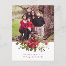 Postal Festiva Elegantes Navidades Fotografía navideña de Poinset
