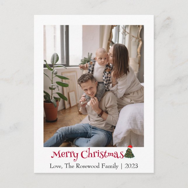 Postal Festiva Elegantes Navidades modernos vacaciones guión de f (Anverso)