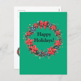 Postal Festiva Elegantes Navidades Wreath Postcard