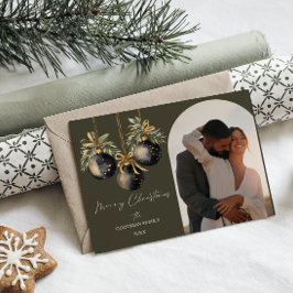 Postal Festiva Elegantes ornamentos de oro y negro en forma de ar