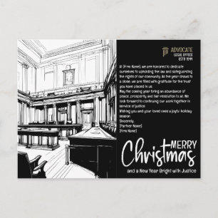 Postal Festiva Elegantes Saludos Judiciales: Justicia y Alegría